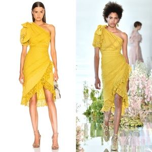 Ulla Johnson Gwyneth Broderie Anglaise Cotton Eyelet Dress Chartreuse, Size 4